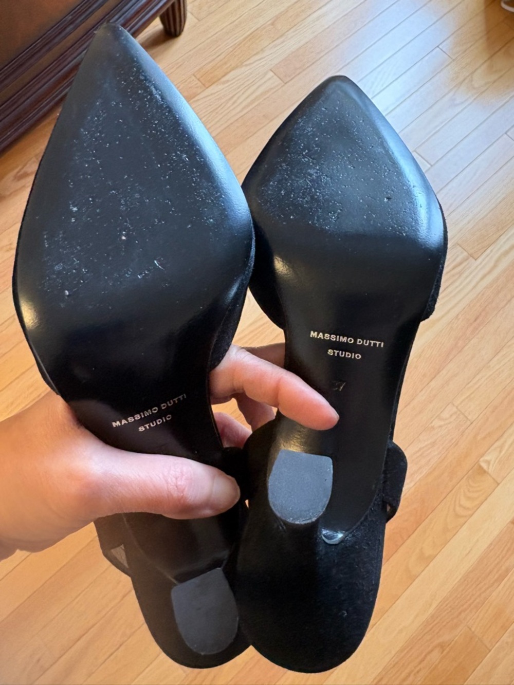 Massimo Dutti Studio suede heels shoes with bling 37 - Picture 11 of 16